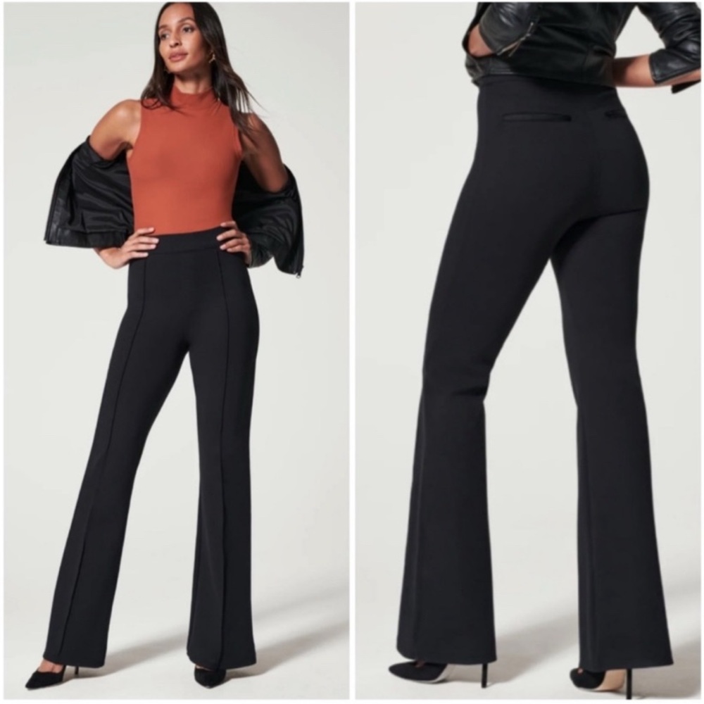 SPANX The Perfect‎ Pant Hi-Rise Flare Black Size Medium #20252R
